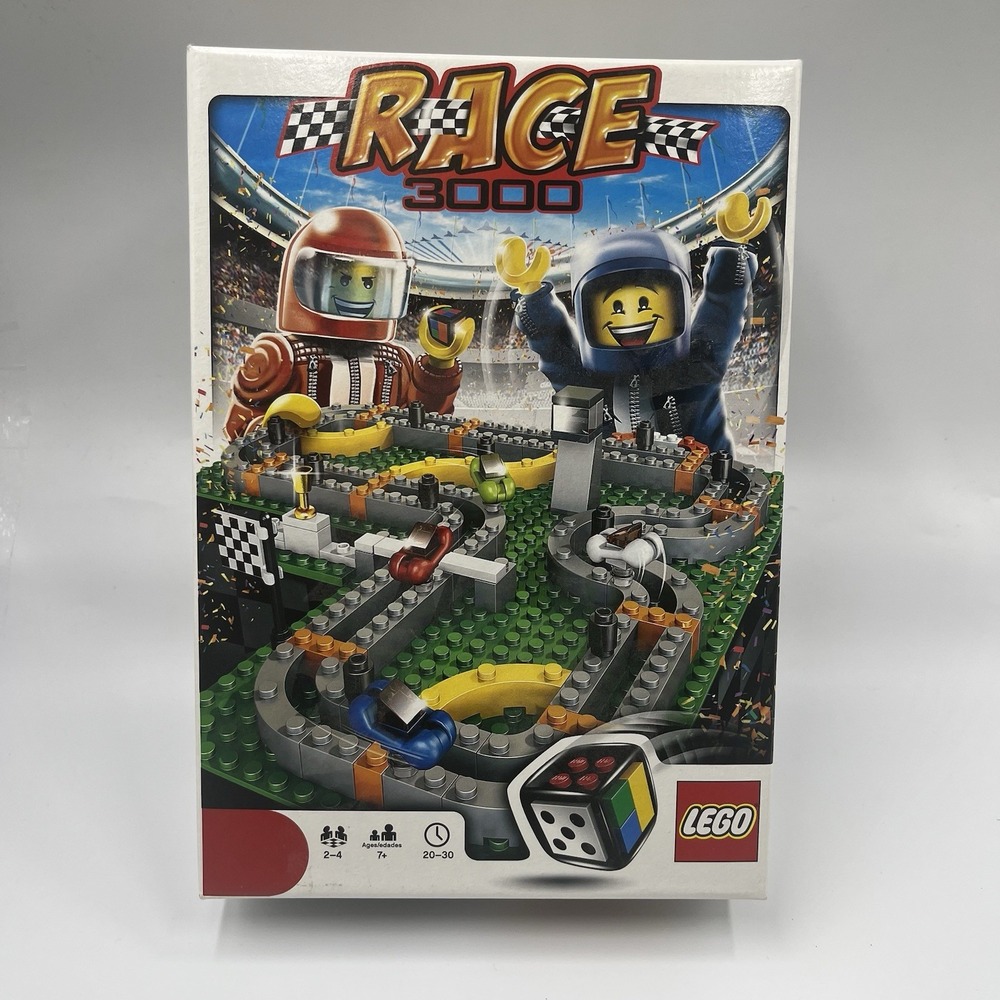 LEGO Games Race 3000 Set 3839 Racing Board Game with Buildable Die and Box